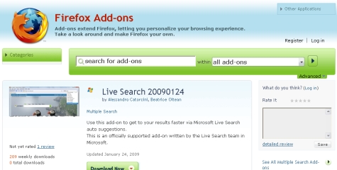 Windows Live Search w Firefoksie