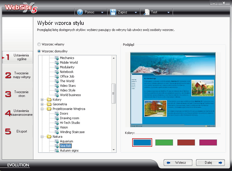 Pięć etapów do witryny