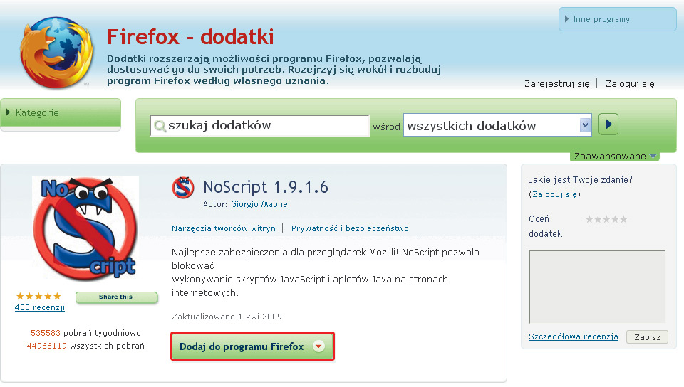 Przeglądarka pod ochroną