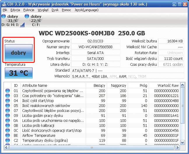 Uprzedź awarię dysku