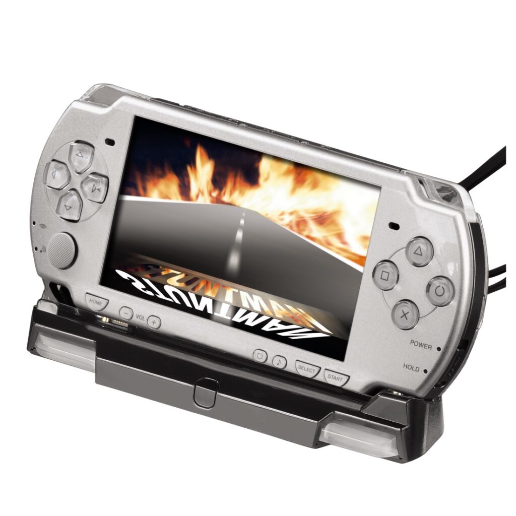 Graj i ładuj baterie ze stacją dokującą na PlayStation Portable Slim & Lite