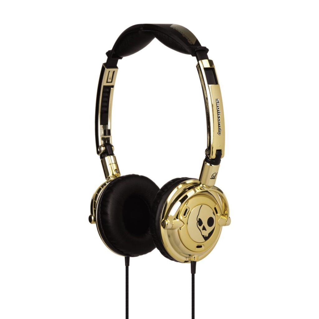 Złote słuchawki od Skullcandy