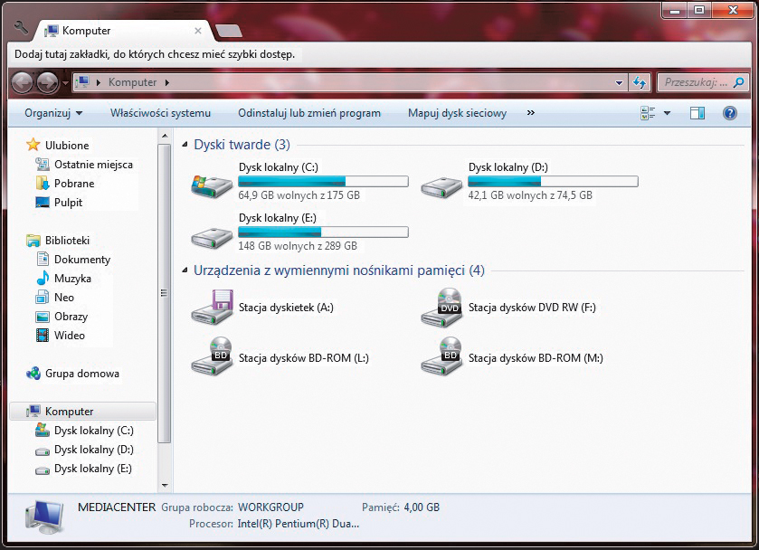 Karty w Eksploratorze