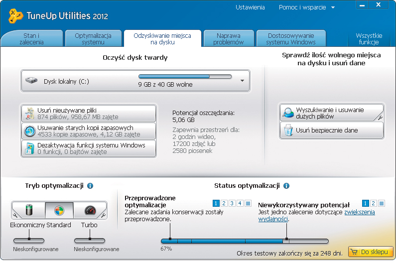Więcej miejsca na dysku