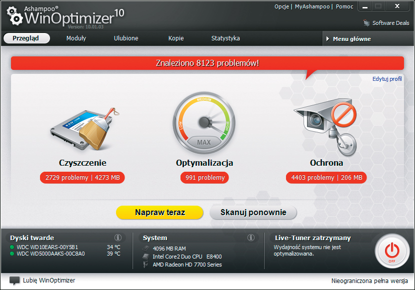 Test Ashampoo WinOptimizer 10 – skuteczna optymalizacja