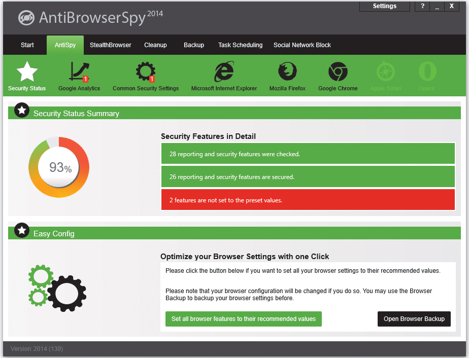 Test AntiBrowserSpy 2014 – bat na szpiegów