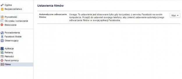 Facebook – jak wyłączyć automatyczne odtwarzanie filmów?
