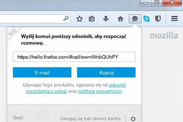 Firefox Hello – zadzwoń ze swojej przeglądarki
