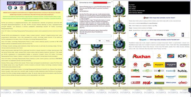Wirus blokuje przeglądarkę i żąda okupu