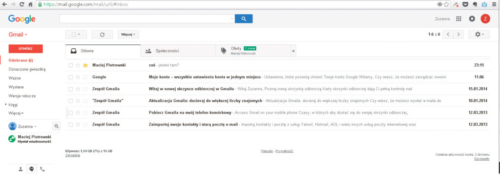 Poczta według Googlea