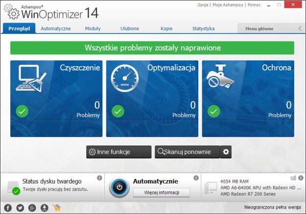 Ashampoo WinOptimizer 14 – automatyczna optymalizacja wydajności systemu