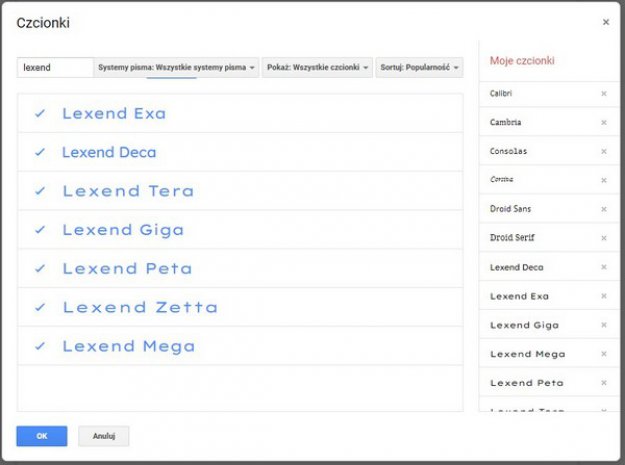 Nowa czcionka w Dokumentach Google’a