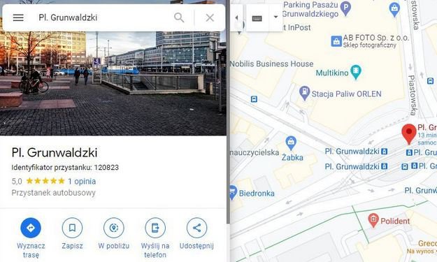Bilety komunikacji miejskiej w Mapach Google’a