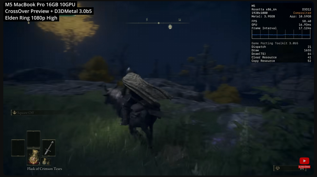 Elden Ring na Apple M5