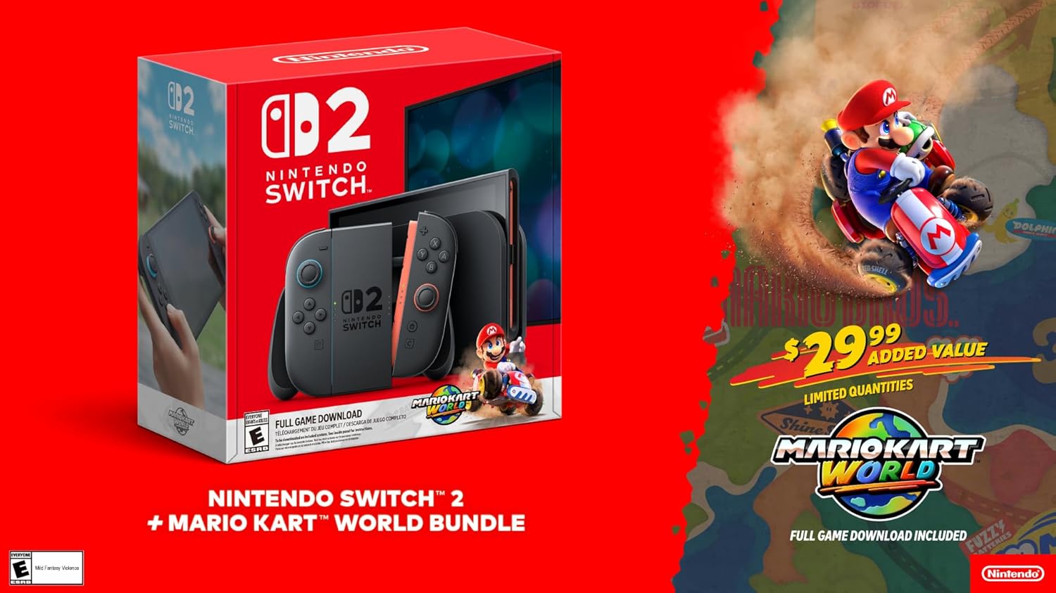 Nintendo Switch 2 w zestawie z Mario Kart World