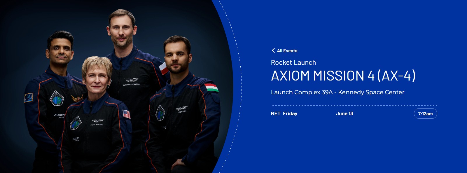 Rozpiska startu misji Ax-4