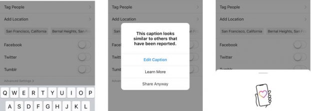 Instagram wyświetli komunikaty o obraźliwych podpisach zdjęć