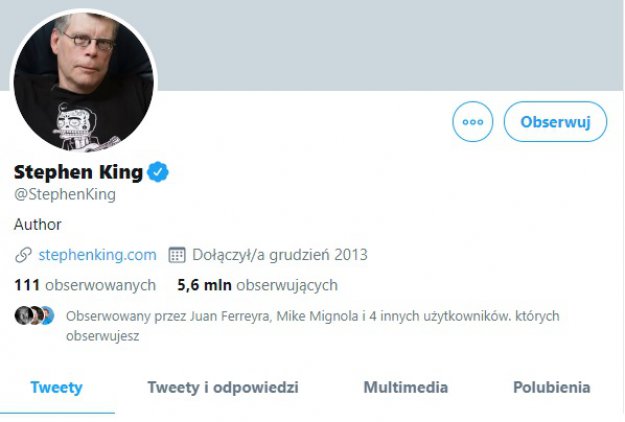 Stephen King znika z Facebooka
