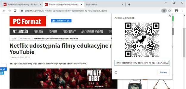 Kod QR prosto z Chrome’a