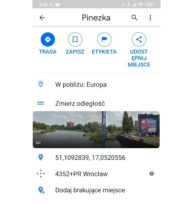 Kody plus w Mapach Google’a