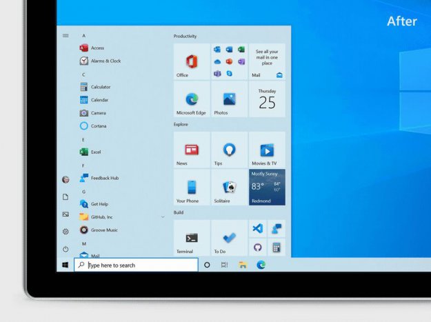 Microsoft odświeża menu Start
