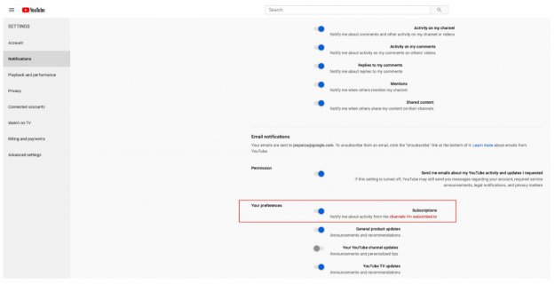 Zmiany w mailingu YouTube’a