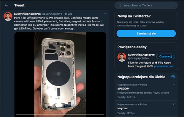 iPhone 12 pokazany na filmiku