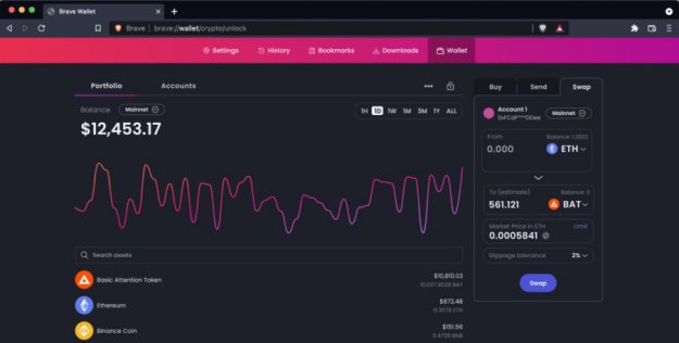 Przeglądarka Brave ma własny portfel kryptograficzny