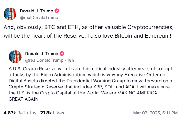 Źródło: https://truthsocial.com/@realDonaldTrump/posts/114093946