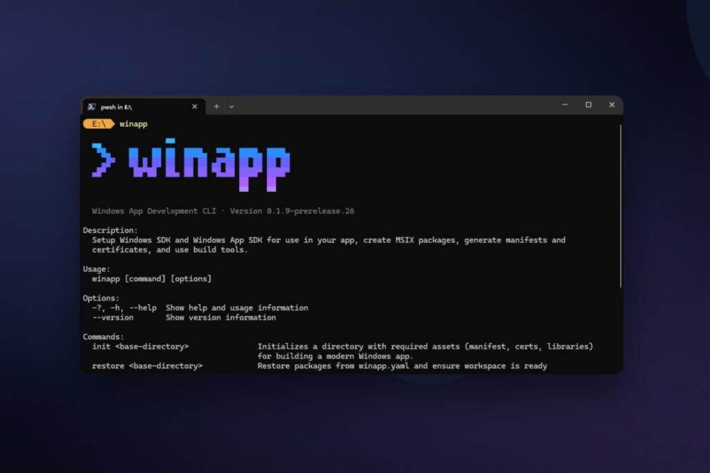 Windows doczekał się nowego wiersza poleceń. Winapp ma ułatwić tworzenie aplikacji