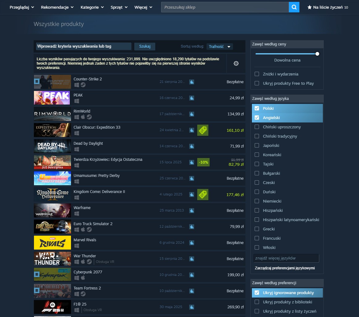 Sklep Steam, wersja beta