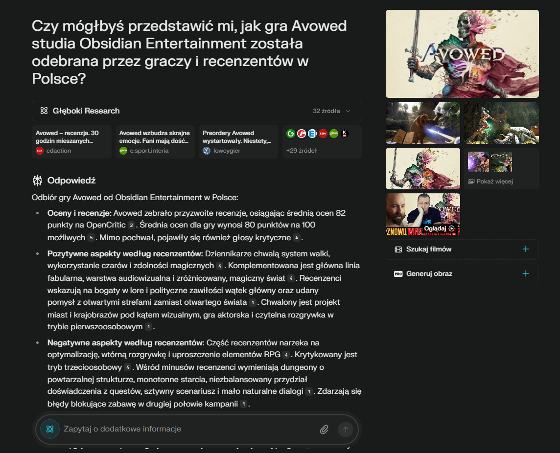 Perplexity AI w akcji