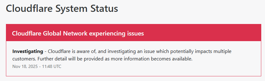 Oświadczenie co do problemów Cloudflare