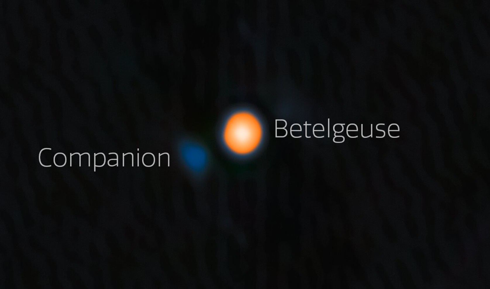 Betelgeza z towarzyszącą jej gwiazdą