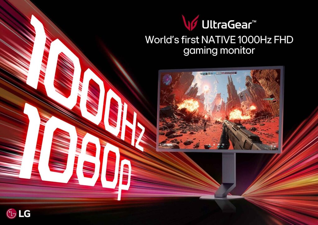 LG UltraGear 25G590B: Pierwszy na świecie monitor Full HD z odświeżaniem 1000 Hz zobaczymy jeszcze w tym roku