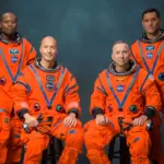 Załoga misji Artemis III. Od lewej Andre Douglas, Luca Parmitano, Randy Bresnik i Frank Rubio. Fot. NASA/Bill Stafford