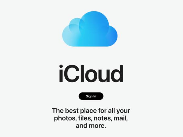 Strona główna serwisu iCloud firmy Apple