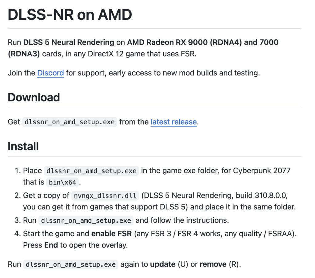 DLSS 5 na portalu GitHub