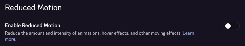 Funkcja "Redukcja Ruchu" w kliencie Discord.