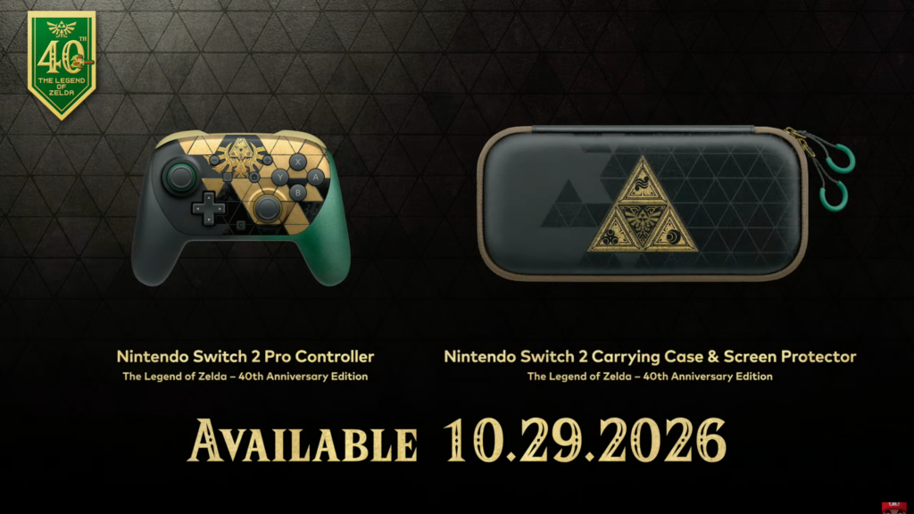 Akcesoria do imitowanej edycji konsoli Nintendo Switch 2 – The Legend of Zelda 40th Anniversary