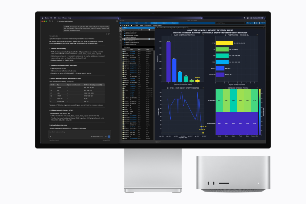 Mac Studio wraz z monitorem od Apple.